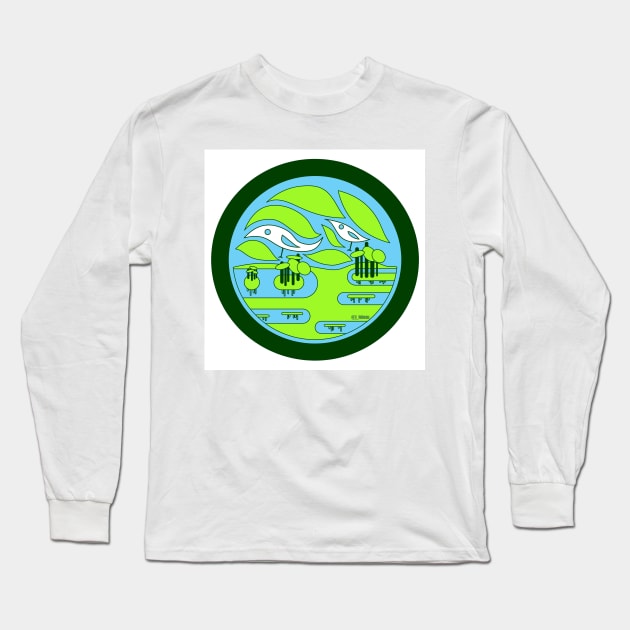 bird nest in wetland landscape ecopop Long Sleeve T-Shirt by jorge_lebeau